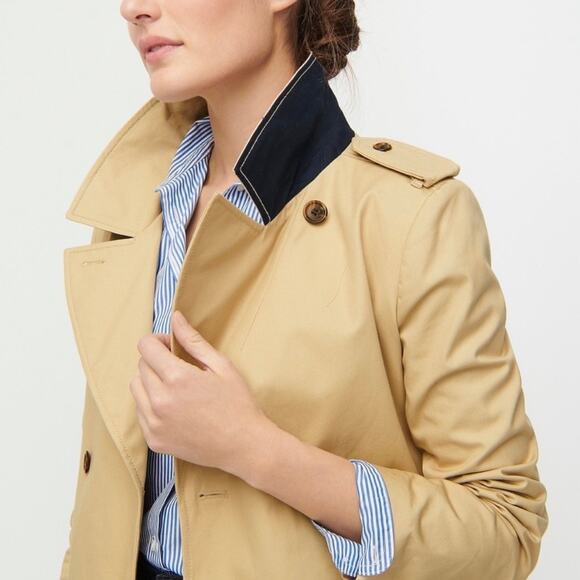 J. Crew Icon Khaki Water-Repellent Belted Trench Coat - Picture 14 of 16